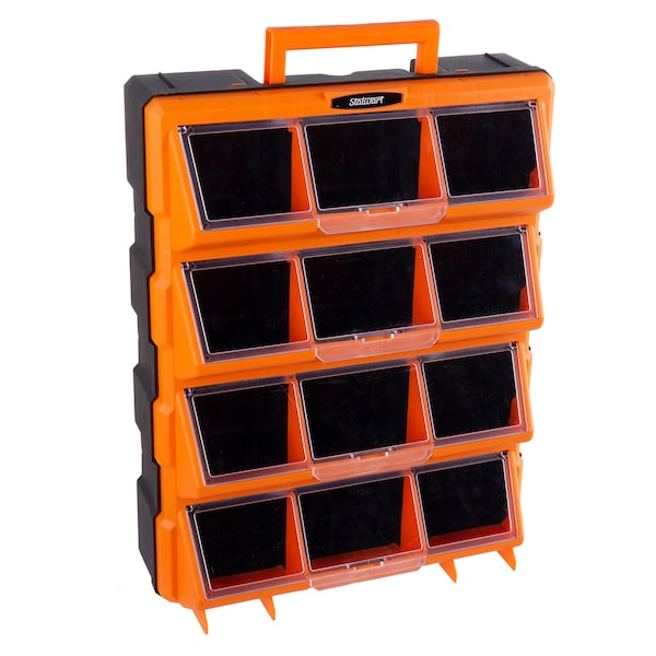 Stalwart Plastic Storage Drawers - 12-Bin Organizer for Hardware or Crafting by Black 75-TSBS-G-2019 - main
